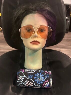 Alpina Pilot Vintage 1980 Aviator Tear Drop Gold Frame RX  with Amber Lenses